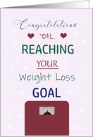 Congratulations on Reaching your Weight Loss Goal Typography card