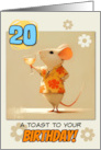 20 years Old Happy Birthday Rat with Cocktail card