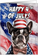 Happy 4th of July Patriotic Boston Terrier card