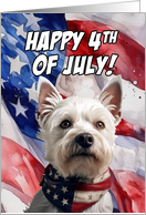Happy 4th of July Patriotic West Highland White Terrier card