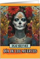 Brother Dia de Los Muertos Woman card