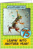 75 Years Old Happy Leap Year Birthday Frog card