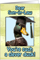 Son in Law Congratulations Graduation Clever Duck card