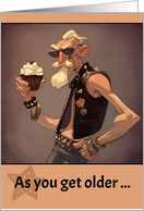 Happy Birthday Senior Punk Rocker with Cupcake card