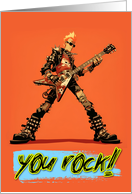 Encouragement You Rock Punk Rocker with Guitar card
