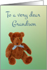 Happy Birthday Dear Grandson with Hand-painted Teddy Bear card