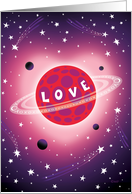 Love Planet Valentine with X O Rings card