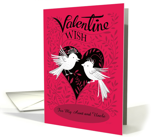 Valentine Wish Love Birds Heart For My Aunt and Uncle card (1557120)