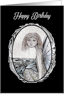 Happy Birthday Mermaid Fairy and Moon card