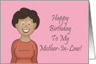 Humorous Mother In Law Birthday With Cartoon African American Woman card