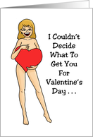 Adult Valentine With Covered Nude Cartoon Woman I Couldn’t Decide card