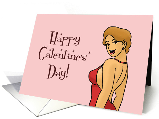 Happy Galentine's Day To A Boss Babe With Cartoon Woman card (1684172)