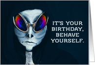 Happy Birthday Alien Humor card