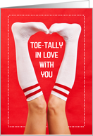 Happy Valentine’s Day Toe-tally in Love Socks Humor card