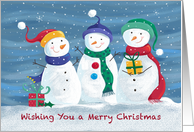 Merry Christmas Snowmen Group card