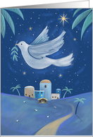 Peace Dove over Manger in Bethlehem card