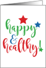Happy and Healthy Holidays and New Year Greeting Wellness Well Wish card