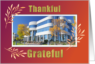 Business Photo Thanksgiving Grateful and Thankful With Gradient Background card