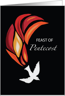 Pentecost Fire of Holy Spirit Dove on Black card