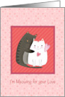 Valentine Two Cats Hugging card
