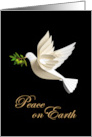 Christmas Peace on Earth with Dove Carrying Olive Branch card
