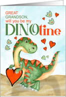 Great Grandson Valentine T-Rex Dinosaur Be Mine DINOtine card