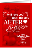 for Wife on Valentine’s Day Romantic Red Hearts card