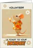 Volunteer Happy Birthday Little Rat with Cocktail card